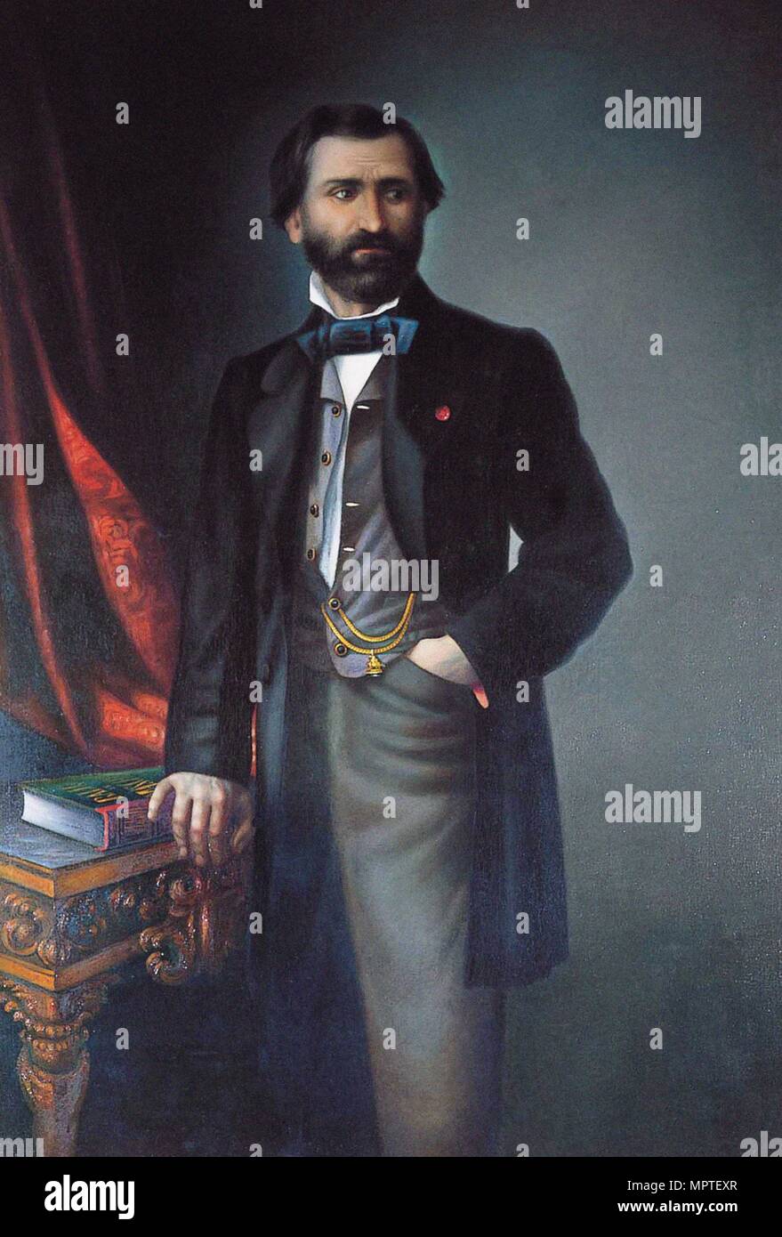 Retrato del compositor Giuseppe Verdi (1813-1901), 1858. Foto de stock