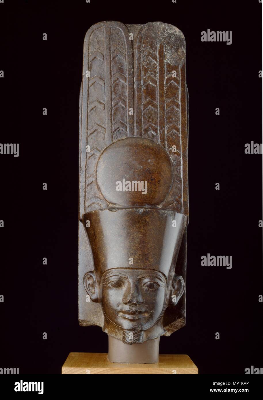 Cabeza de cuarcita de Amun, XXV dinastía (BC-C770 C715 BC). Artista: Desconocido. Foto de stock