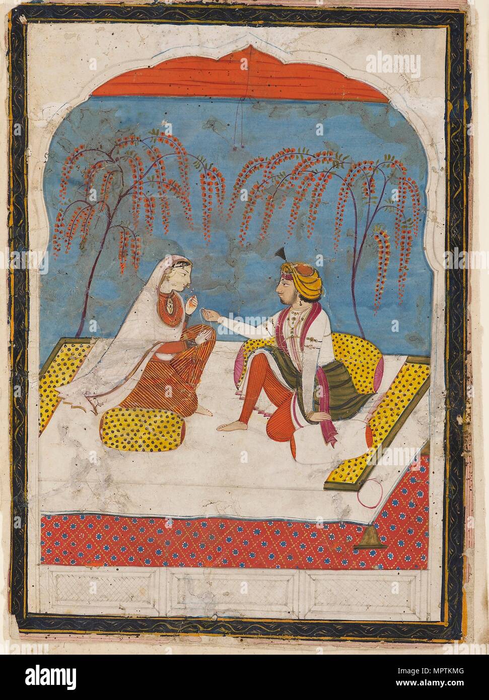 Una Raja ofreciendo una pulsera a una dama, del siglo XIX. Artista: Desconocido. Foto de stock