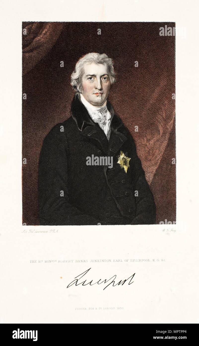 El Honorable Robert Banks Jenkinson, Conde de Liverpool, K. G. & C., 1830. Foto de stock
