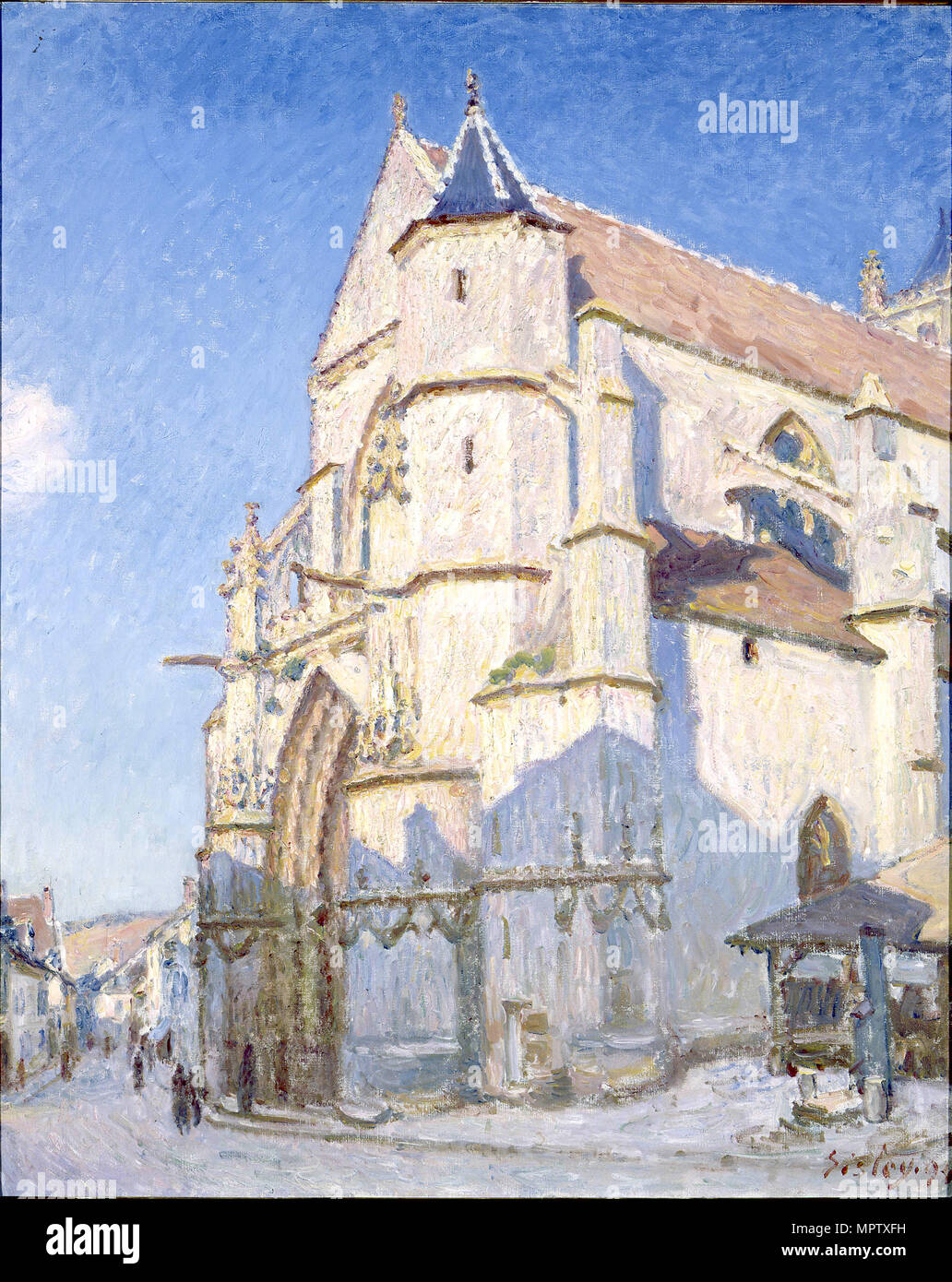 La Iglesia de Moret (noche). Foto de stock