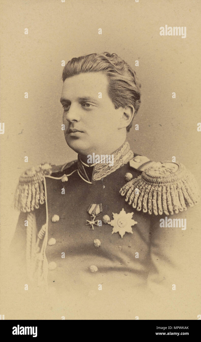 Retrato del Gran Duque Vladimir Alexandrovich de Rusia (1847-1909), ca 1865. Foto de stock