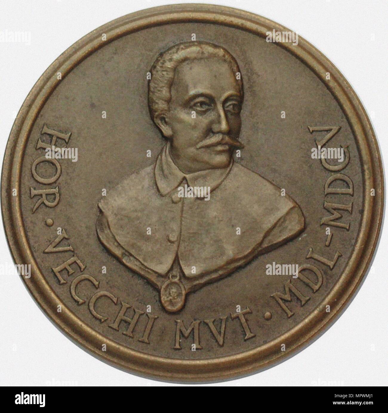 Orazio Vecchi (1550-1605) 400 cumpleaños medalla conmemorativa, 1950. Foto de stock