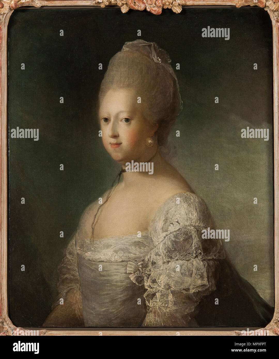 Retrato de Caroline Matilde de Gran Bretaña (1751-1775), Reina de Dinamarca. Foto de stock