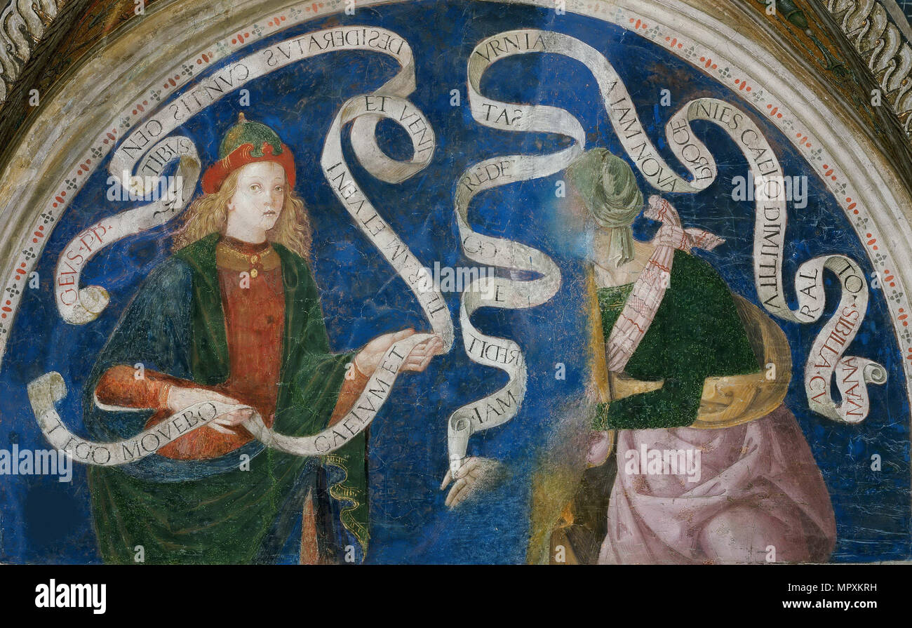 El profeta Hageo y los Cumaean Sibyl , 1492-1495. Foto de stock