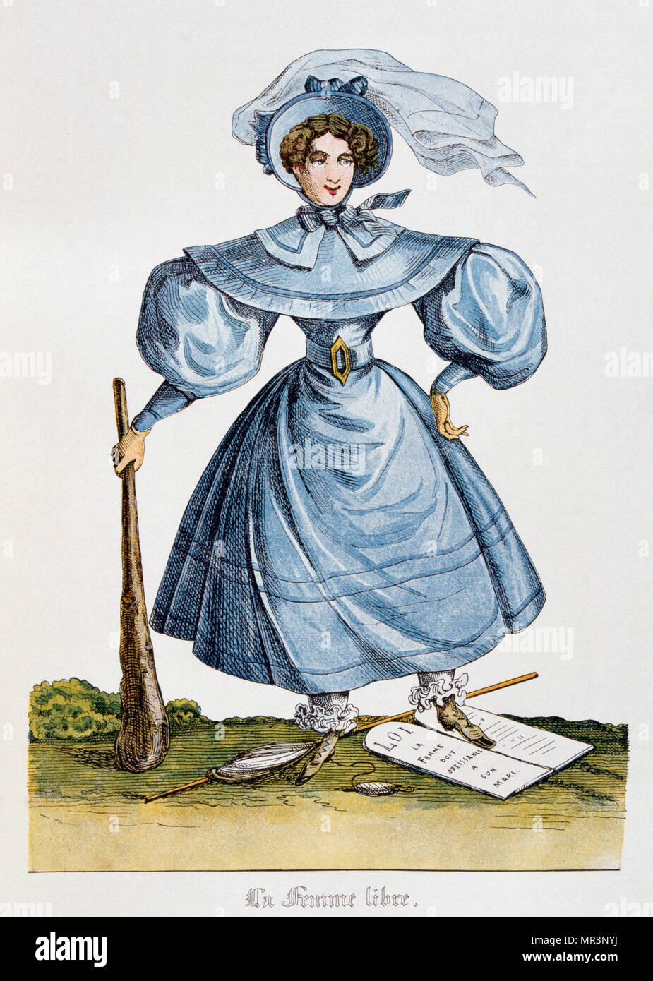 La mujer liberada, Ilustración de Les Saint-Simoniens, 1830 Por Henry-René D'Allemagne. Saint-Simonism era una ideología basada en un contexto socioeconómico y político, la influencia de la doctrina que fue decisiva en el siglo XIX. Toma su nombre del Conde de Saint-Simon (1760-1825). Su discípulo o simpatizante se llama 'Saint-Simonian.' puede ser considerado como el fundador del pensamiento francés de la sociedad industrial. Foto de stock