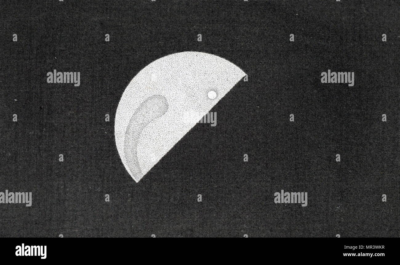 Imagen telescópica del planeta Venus. Fecha del siglo XIX Foto de stock