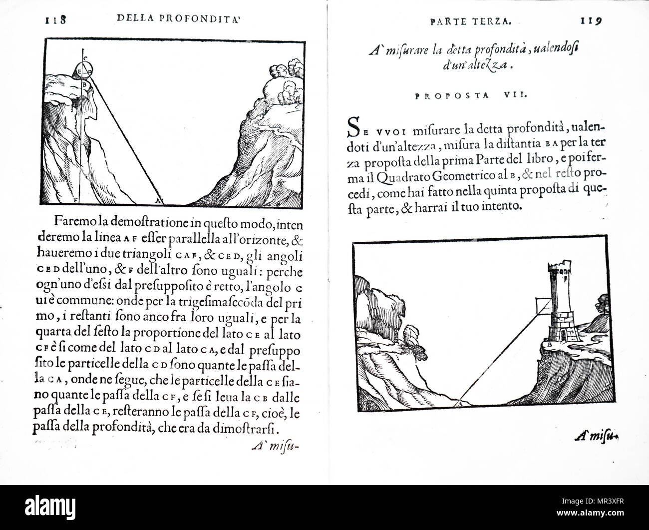 Propagación de Silvio Belli el Tratado de proporción. Silvio Belli (1520-1579) un matemático e ingeniero italiano. Fecha del siglo XVI. Foto de stock
