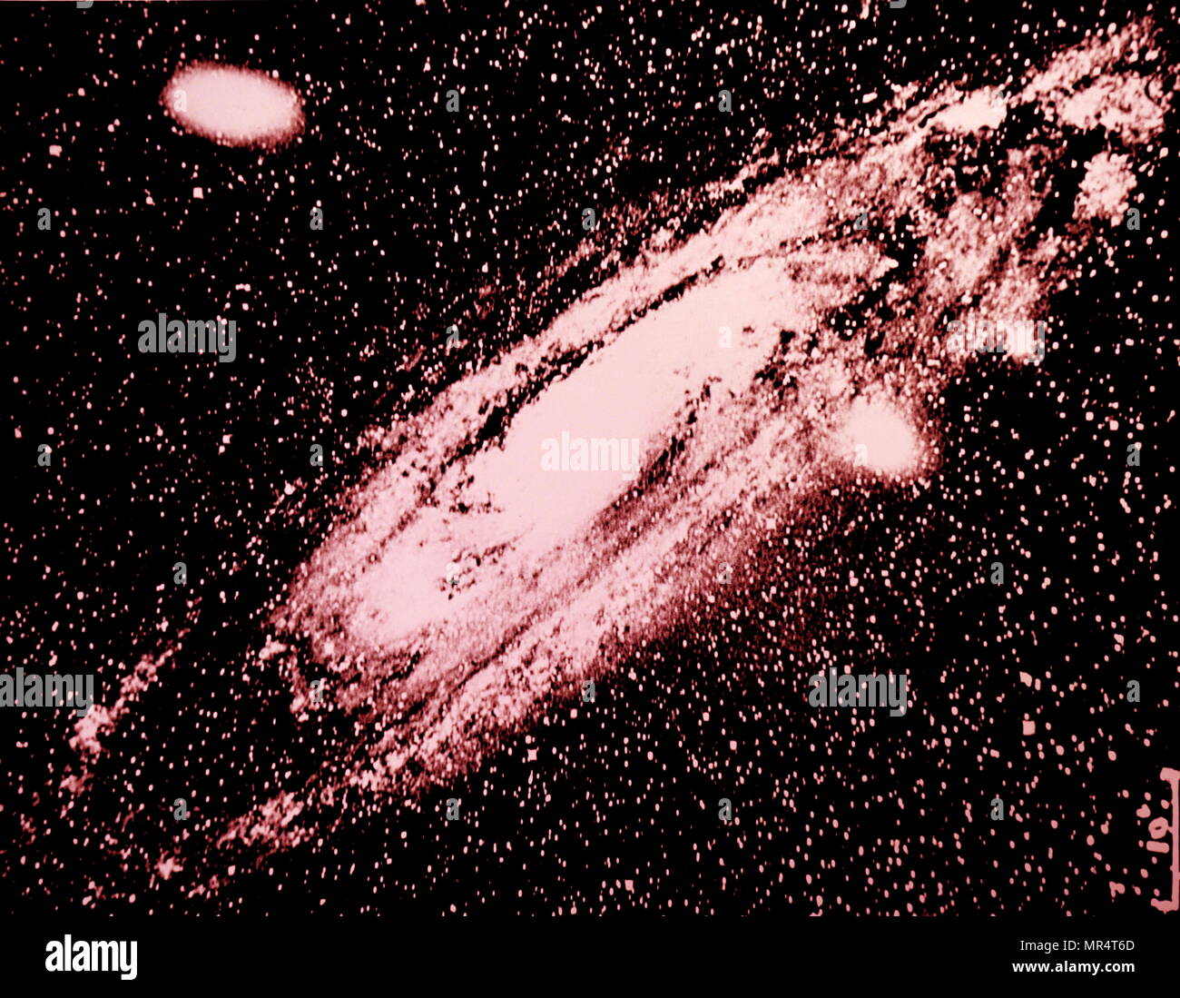 Fotografía de una galaxia espiral en la Constelación de Andrómeda. Fotografiado en el Observatorio Yerkes de Chicago. Fecha siglo xx Foto de stock