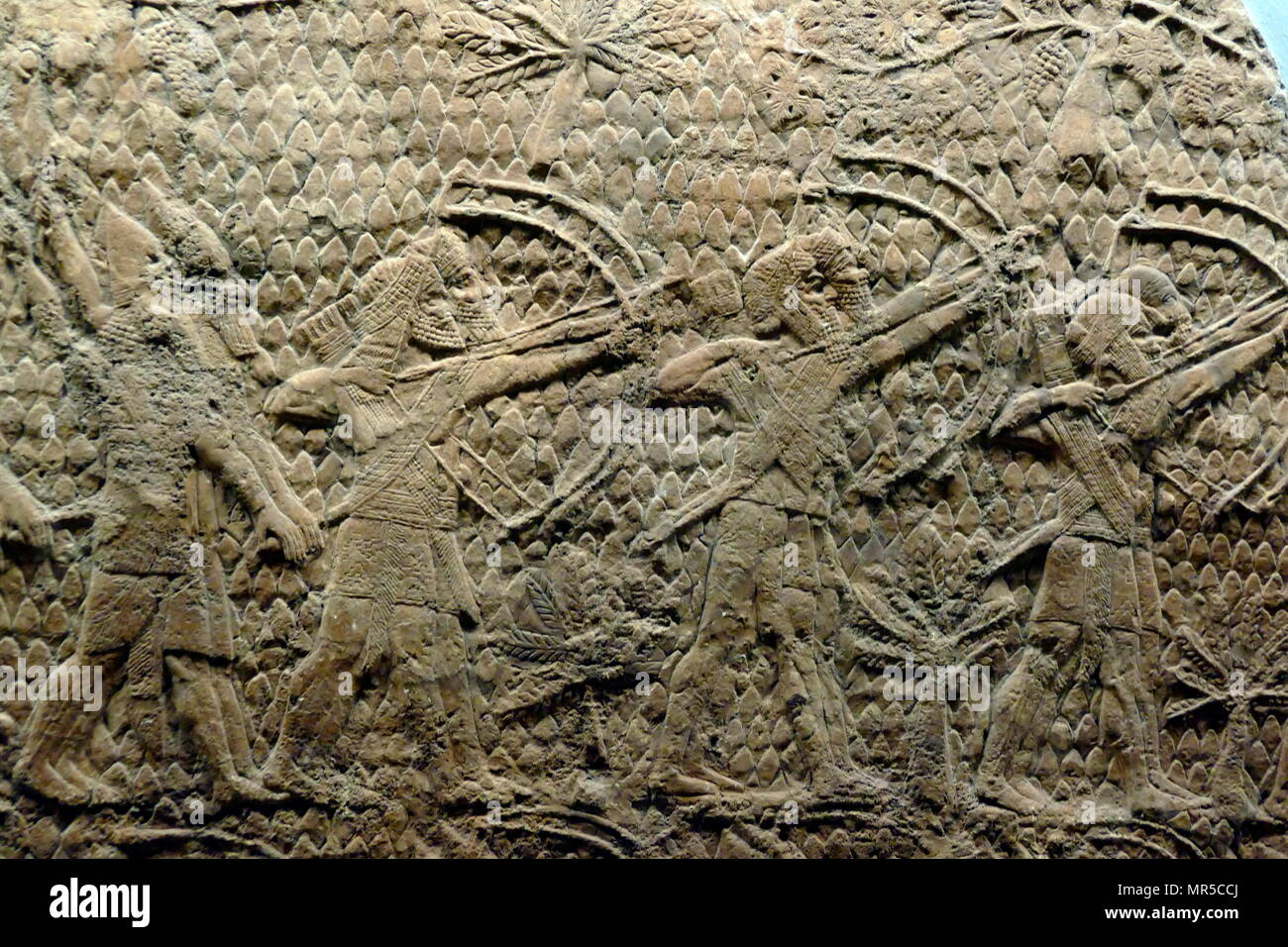 Alivio de pared asirio mostrando un ataque contra Lachîs, unos 700-692 ВС de Nínive, sudoeste de Palacio, durante la campaña de Senaquerib 701 BC, la captura de Lachîs en el reino de Judá. Foto de stock