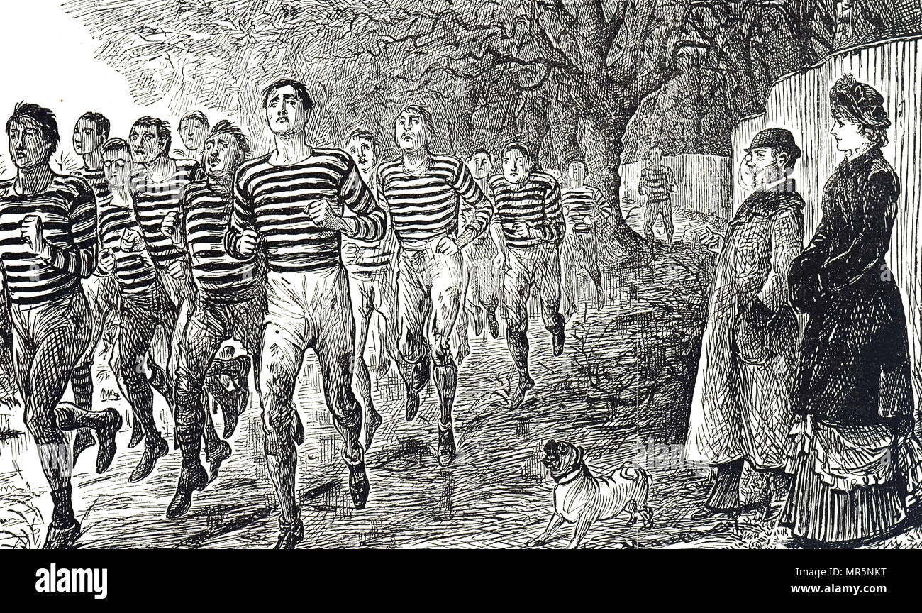 Caricatura de un período de sesiones de fitness y salud. Ilustrado por George Du Maurier (1834-1896) un caricaturista francobritánica y autor. Fecha del siglo XIX Foto de stock