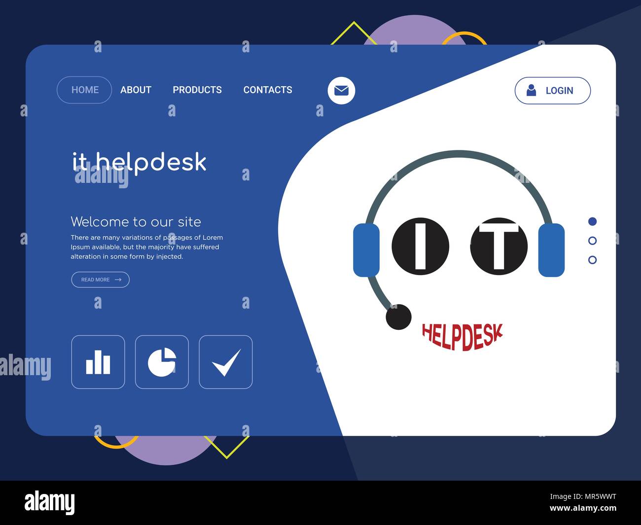 Una Pagina De Calidad Helpdesk Website Template Eps Vector Diseno
