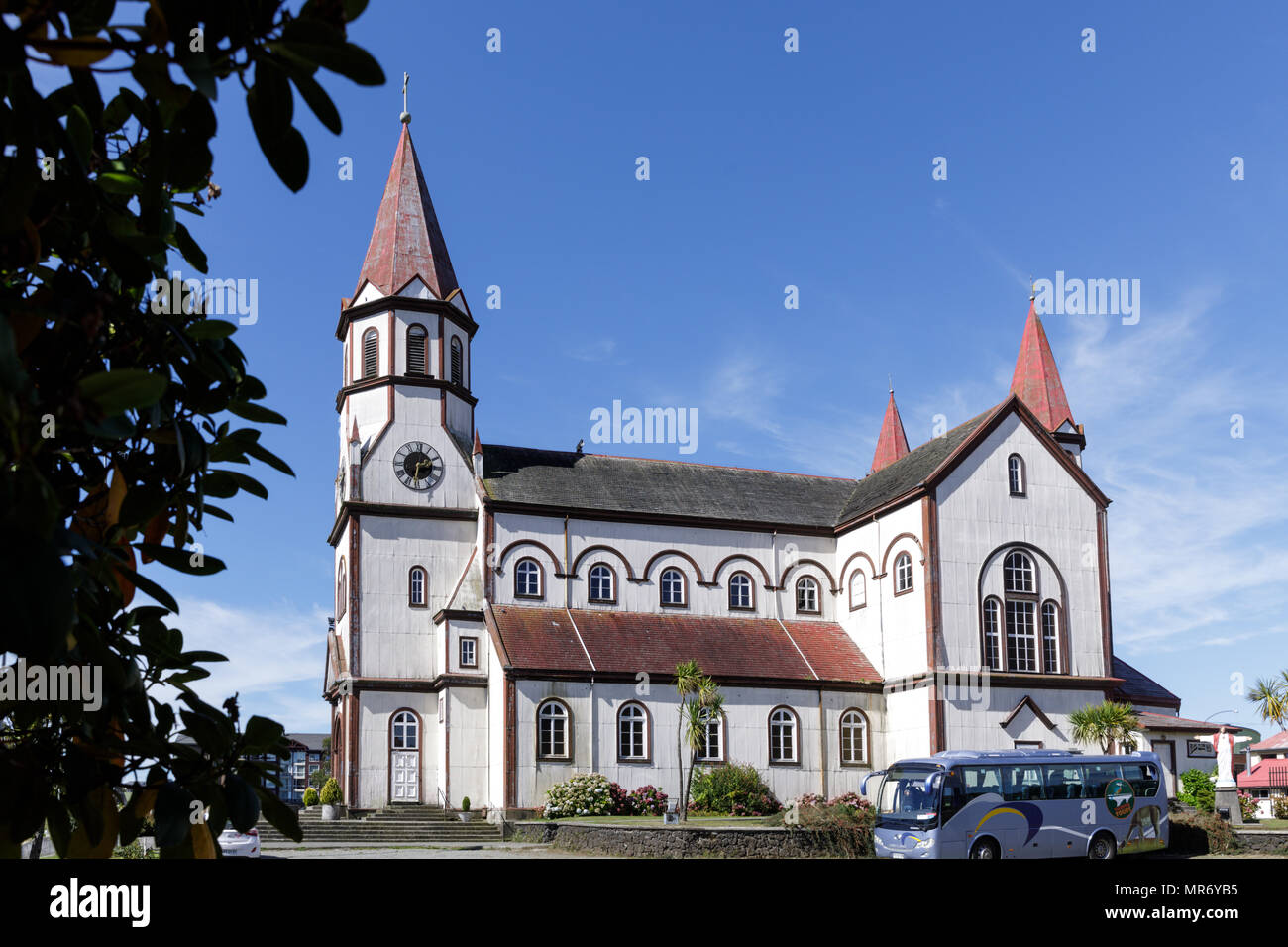 Puerto Varas, distrito de Los Lagos, Chile: la Iglesia del Sagrado Corazón de Jesús Foto de stock