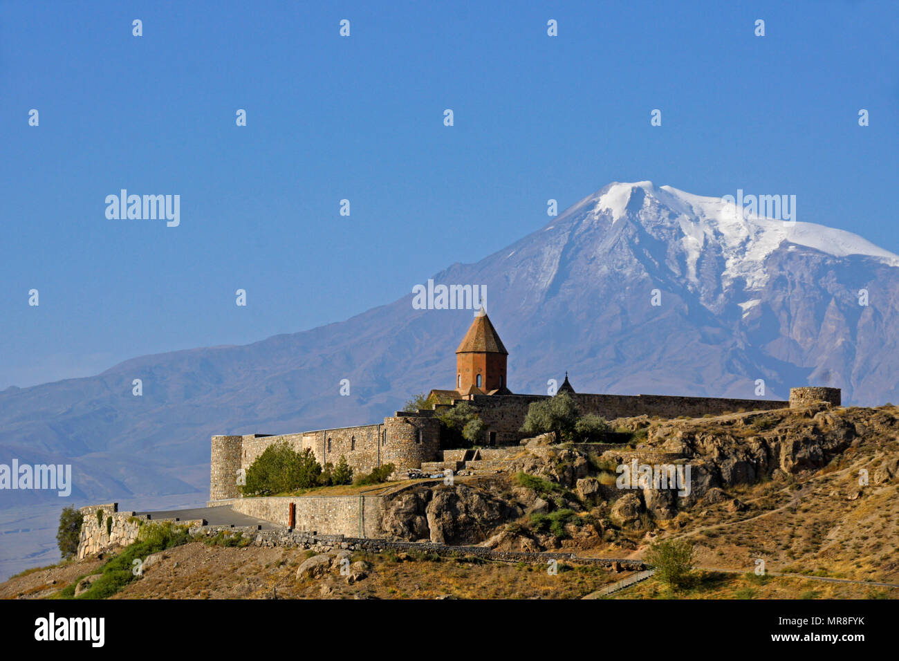 Khor Virap Monasterio y el Monte Ararat, Armenia Foto de stock