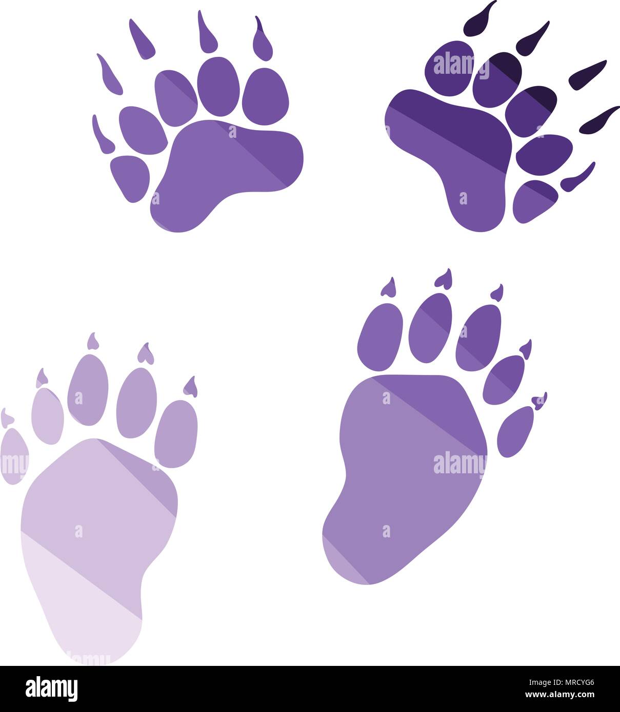Bear senderos icono. Diseño de color liso. Ilustración vectorial. Ilustración del Vector