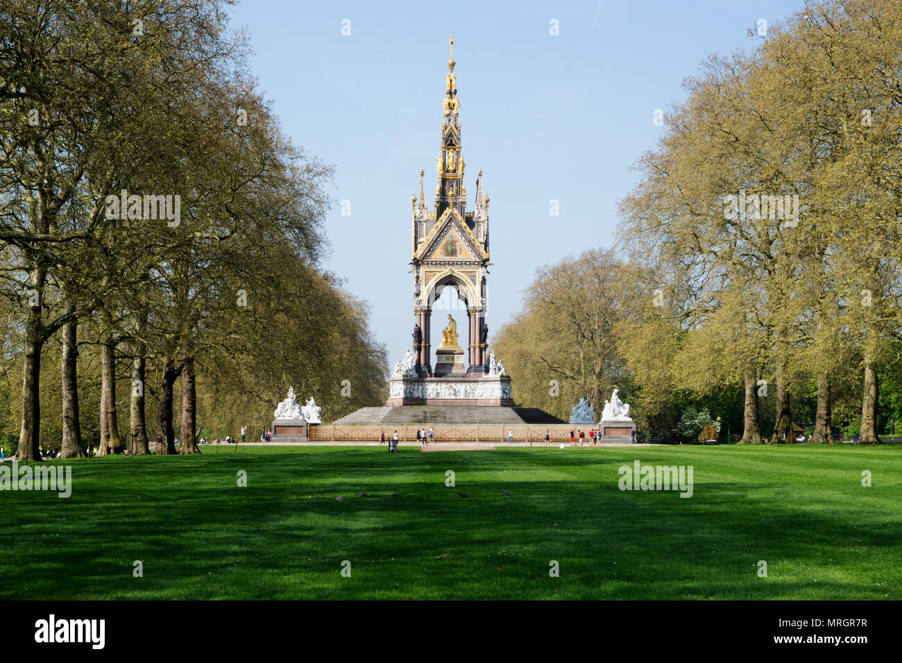 El Albert Memorial, Hyde Park, Londres, Inglaterra Foto de stock