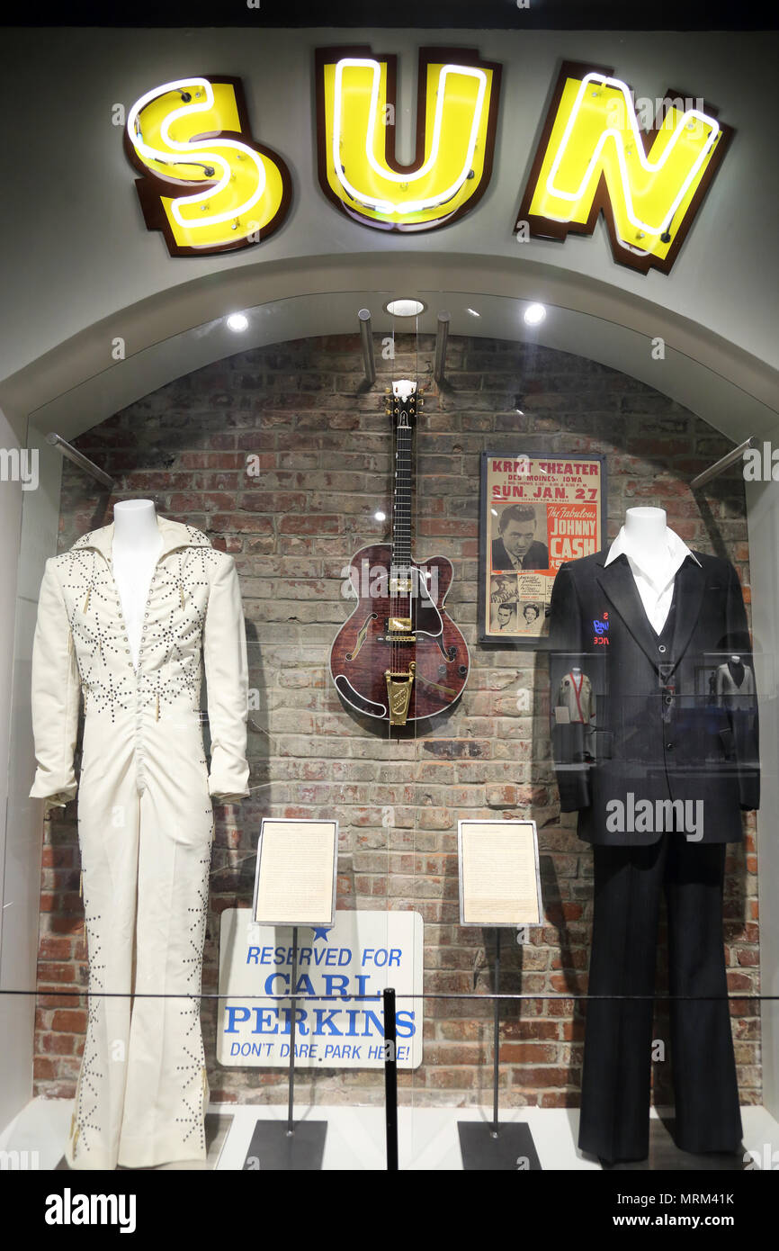 Exposición interior de Memphis Music Hall of Fame.Memphis.Tennessee.EE.UU. Foto de stock