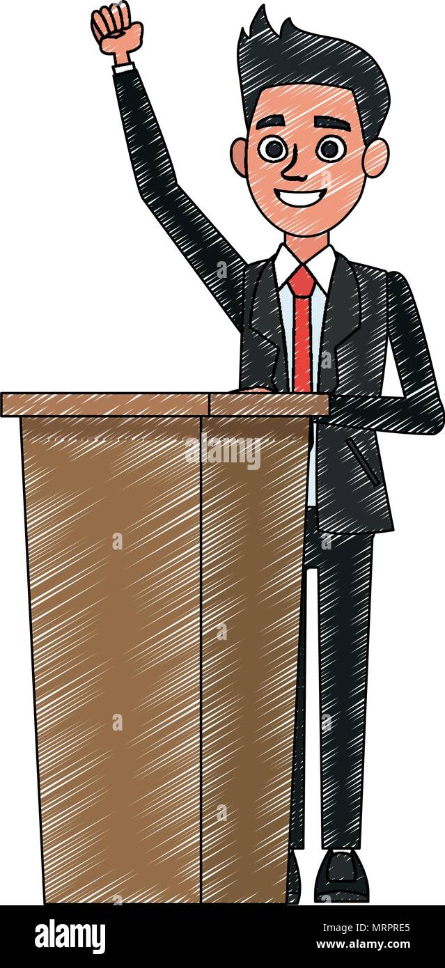 Político hablando de garabatear dibujos animados Imagen Vector de stock -  Alamy