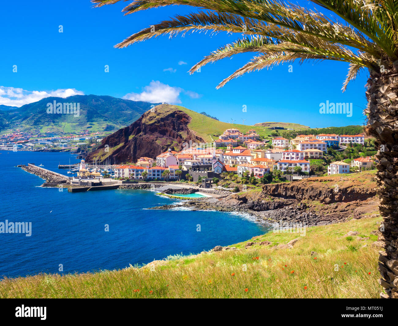 Destino turístico de la isla de Madeira, complejo turístico Quinta de Lorde, Marina da Quinta Grande - Portugal Foto de stock