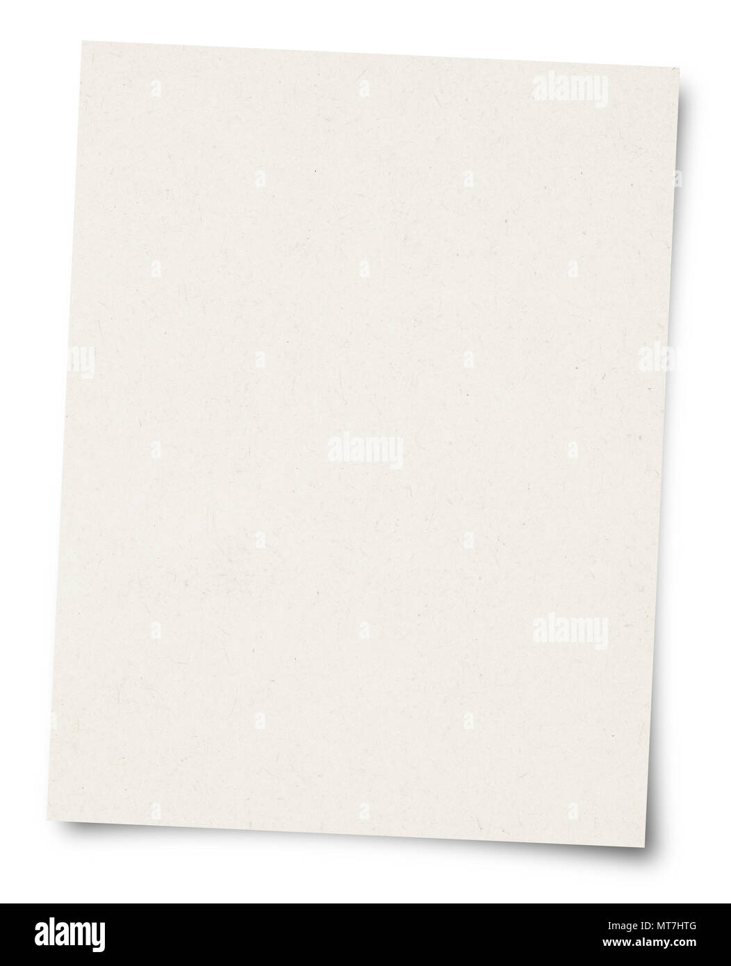 Hoja de papel blanco aislado sobre fondo blanco. Foto de stock