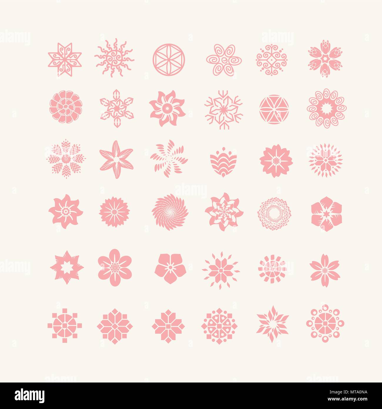 Siluetas de flores. Conjunto de iconos con motivos florales 