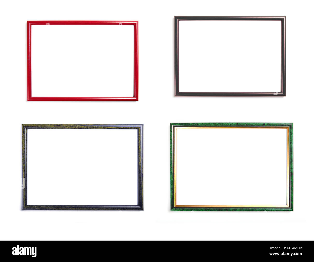 Conjunto de marcos para cuadros o fotografías sobre fondo blanco Fotografía  de stock - Alamy