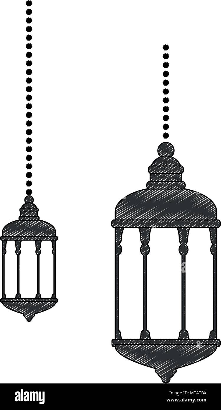 Lámparas colgantes decoración ramadan kareem celebración Imagen Vector de  stock - Alamy