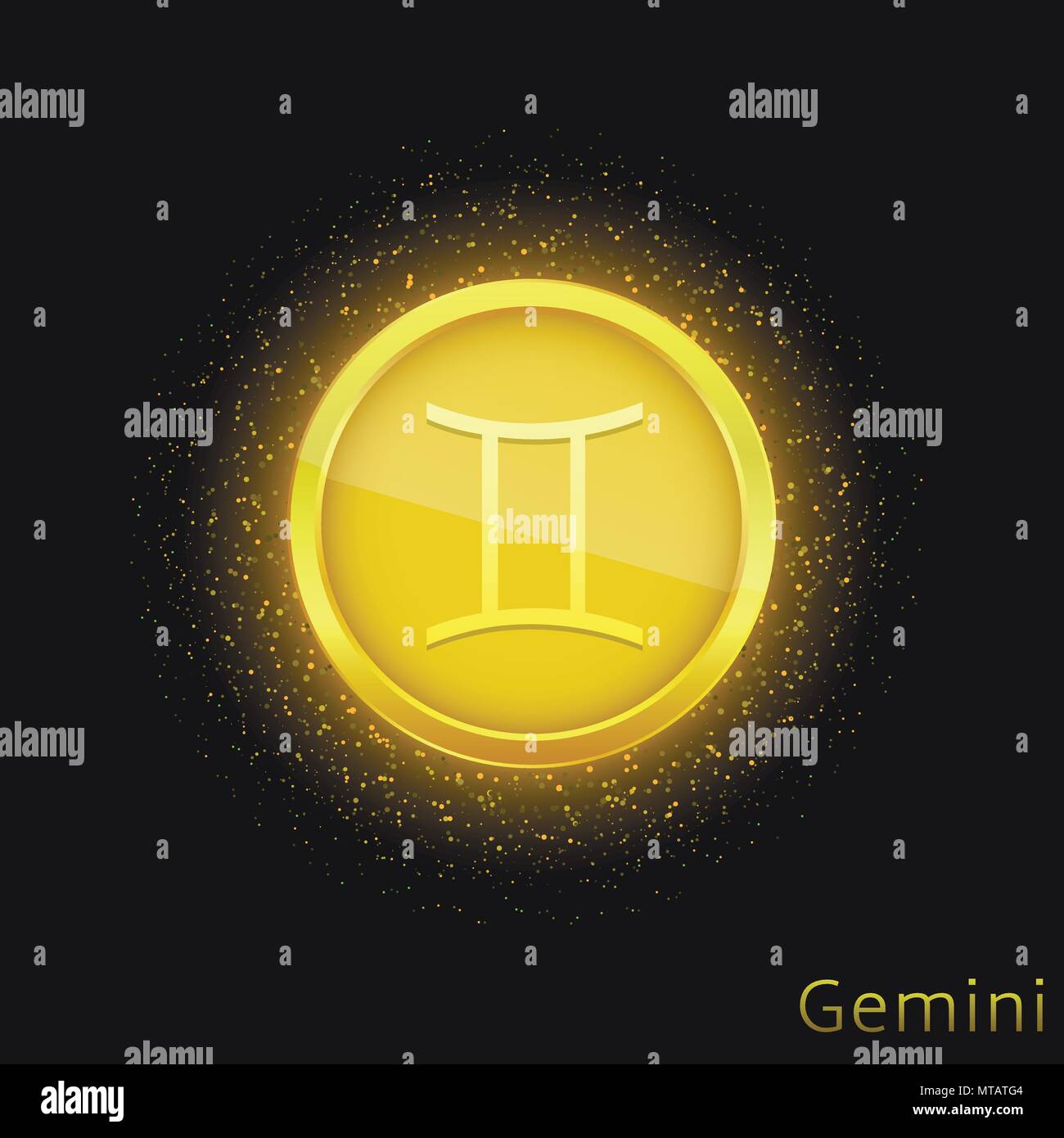 Signo Geminis Dorado Imagen Vector De Stock Alamy