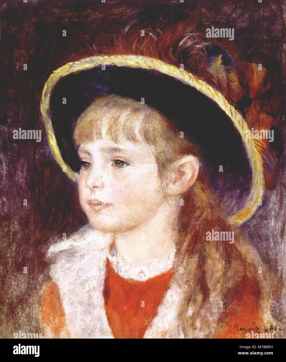 Pierre-Auguste Renoir - Jeanne Henriot (niña de un sombrero azul