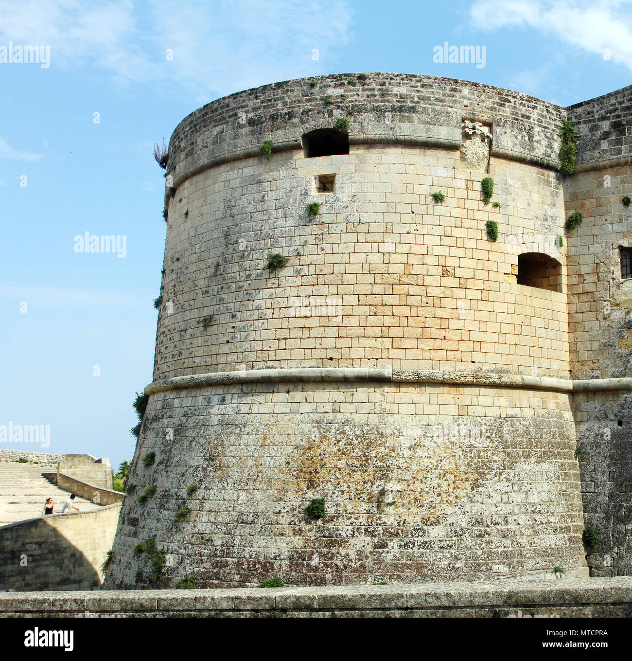 El Castillo de Otranto - Corigliano d'Otranto, Puglia, Italia. Una fachada barroca construida en el siglo XVII. Foto de stock