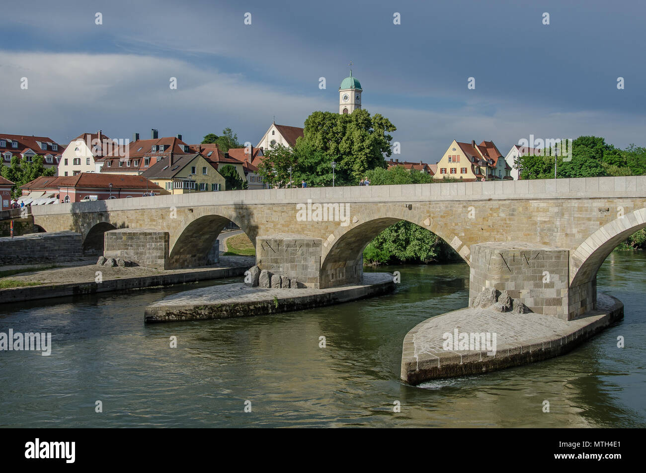 Regensburg es la mejor conservada ciudad medieval en Alemania. Casi 1.000 monumentos están situados cerca del centro de la ciudad. Foto de stock