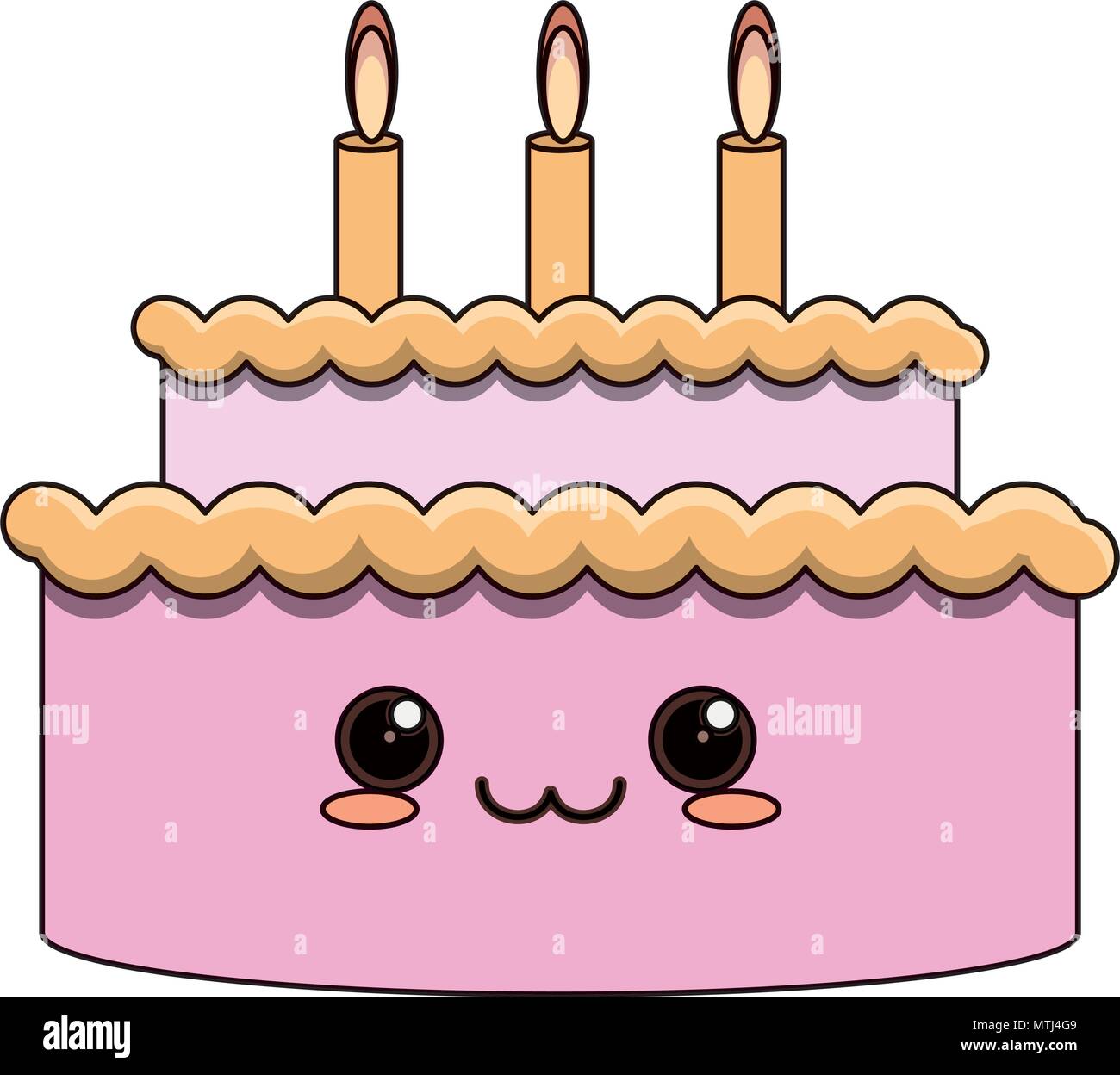 Pastel de cumpleaños kawaii fotografías e imágenes de alta resolución