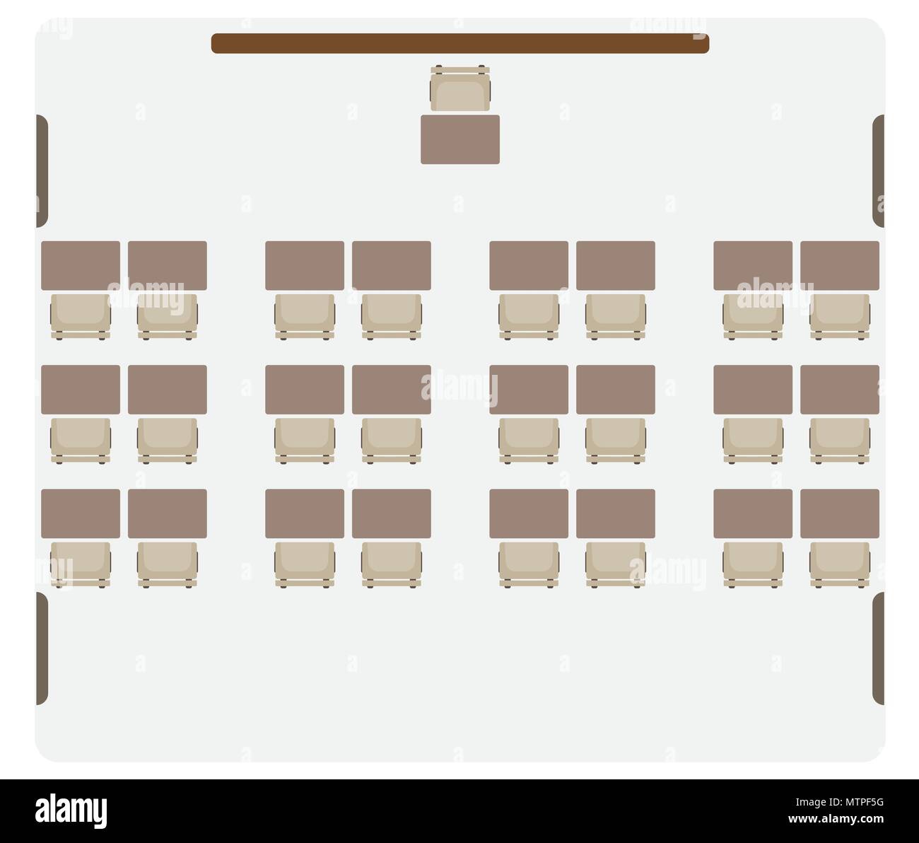 Mapa de asientos de aula mostrar mesa y silla Vector Imagen Vector de stock  - Alamy