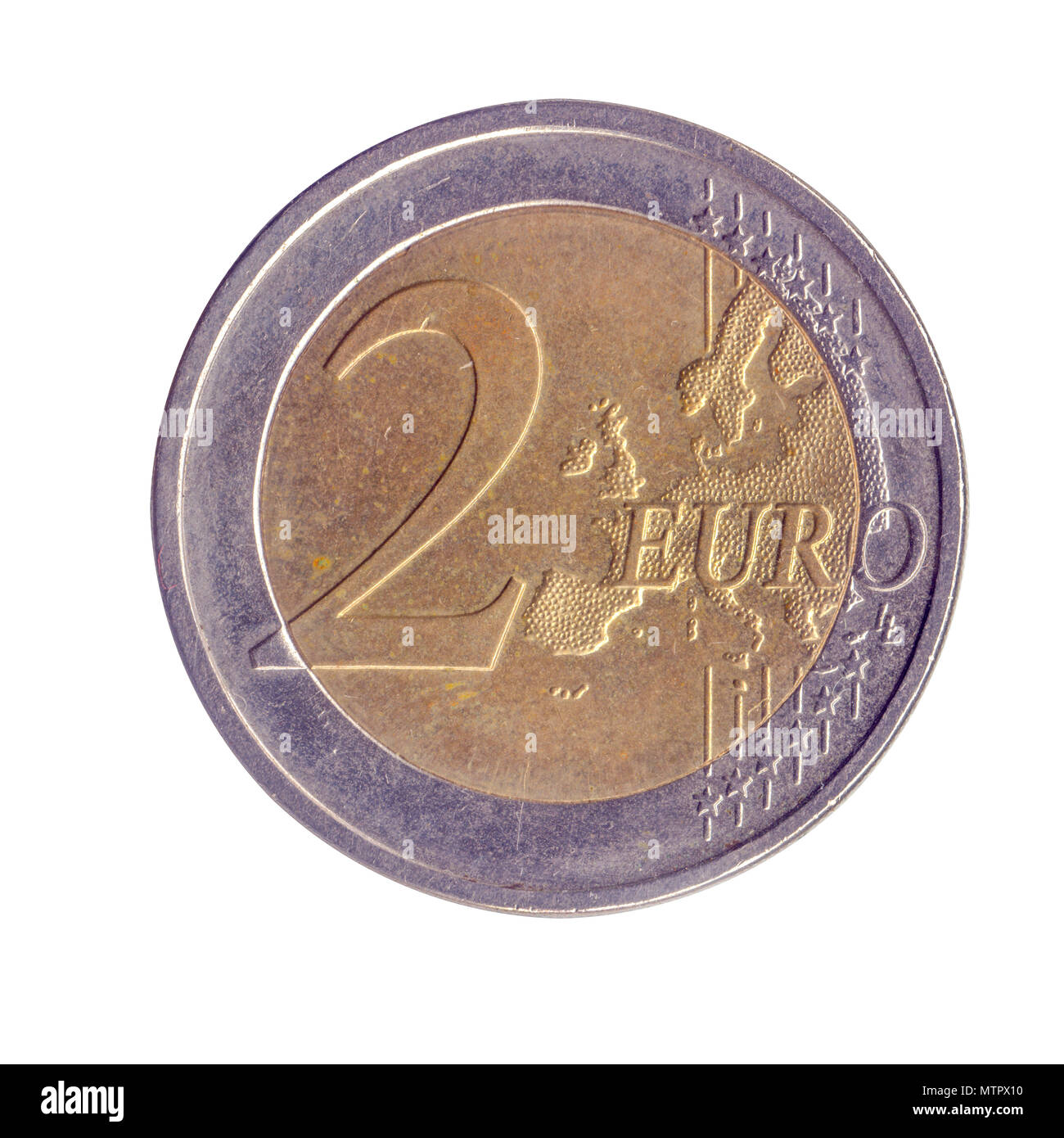 El oro y la plata dos monedas de euro (Alemania) Foto de stock
