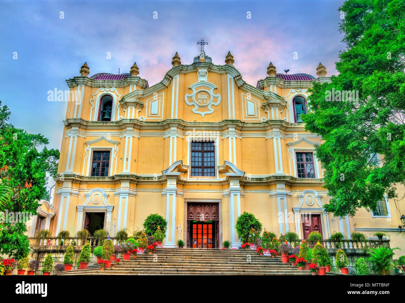 Seminario San José y la Iglesia en Macao, China Foto de stock