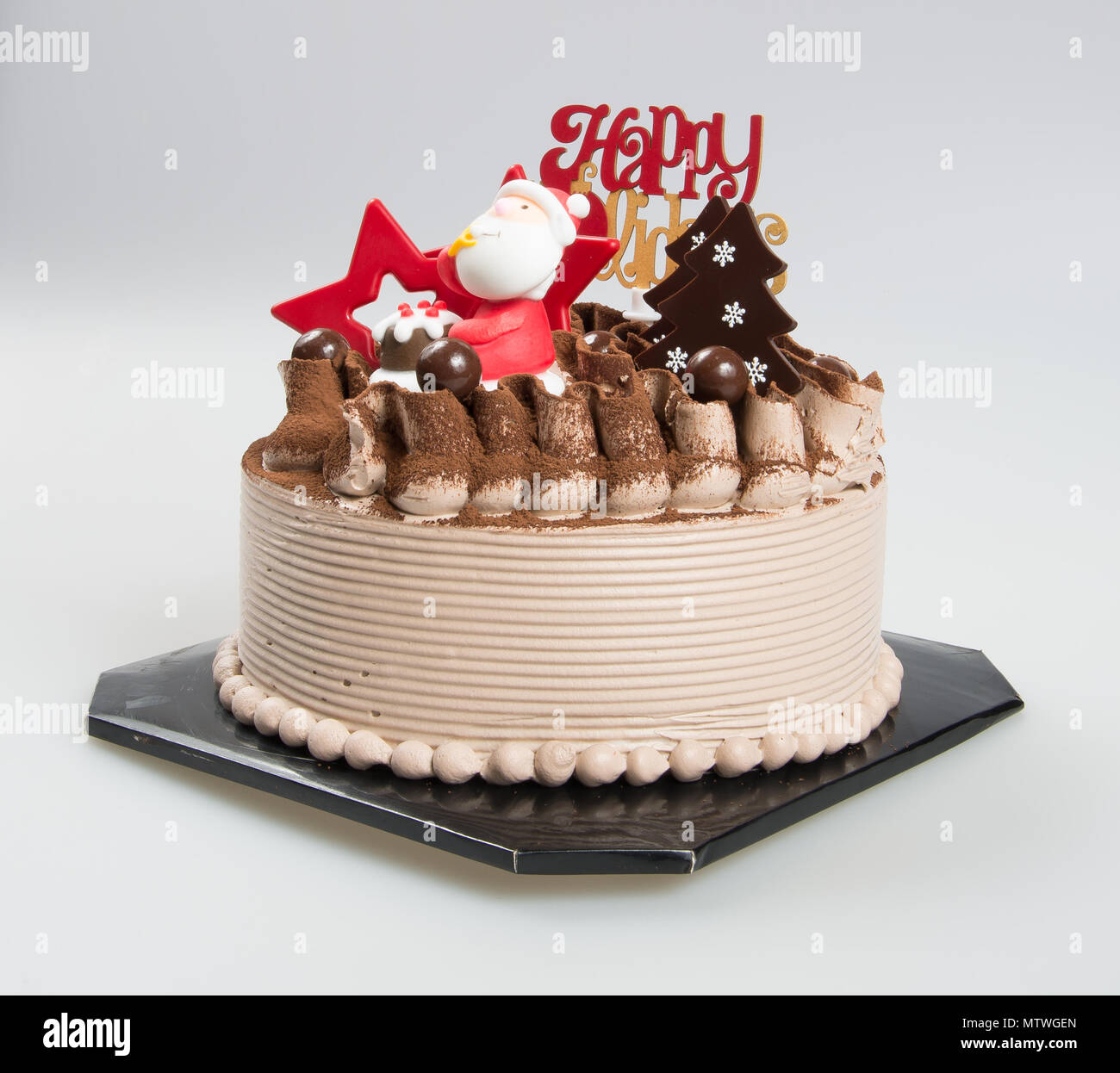 La torta o las tortas de navidad con Santa Claus en un fondo Fotografía de  stock - Alamy