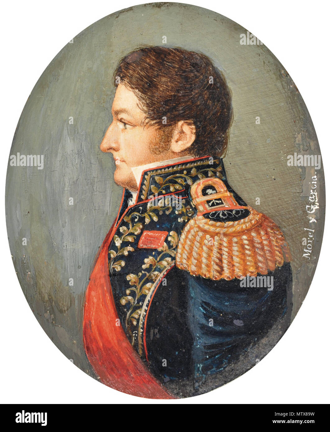 . Inglés: Juan Manuel de Rosas, c.1835 . circa 1835. Fernando García de Molino (1813-1899); Carlos Morel (1813-1894) 528 Rosas por Molino &Amp; Morel Foto de stock
