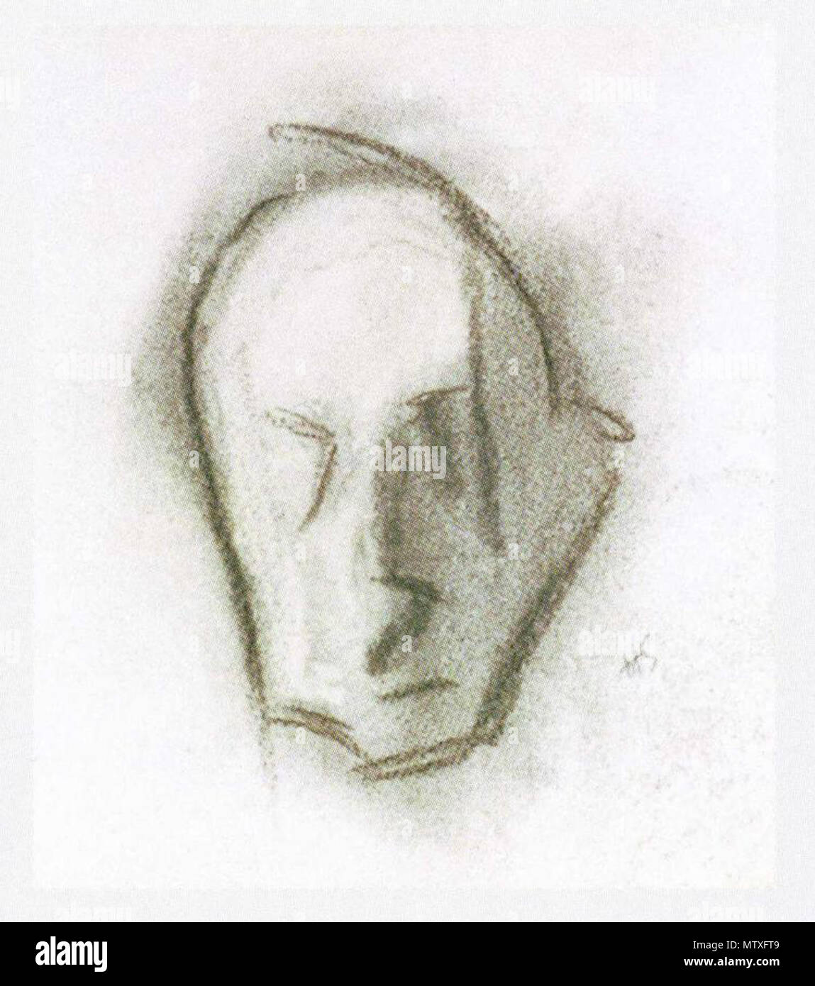 . Suomi: Viimeinen omakuva Inglés: El último autorretrato . Suomi: Schjerfbeckin viimeinen omakuva vuodelta 1945. Kuuluu Gyllenbergin kokoelmaan. . 1945 546 1945 autorretrato Schjerfbeck Foto de stock