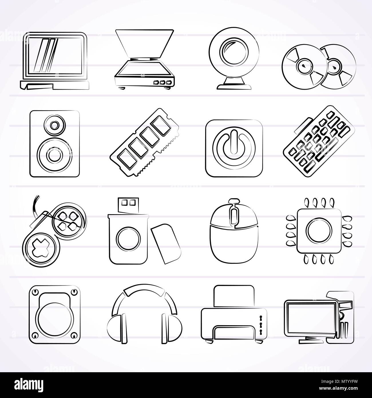 Partes de la computadora Imágenes vectoriales de stock - Alamy