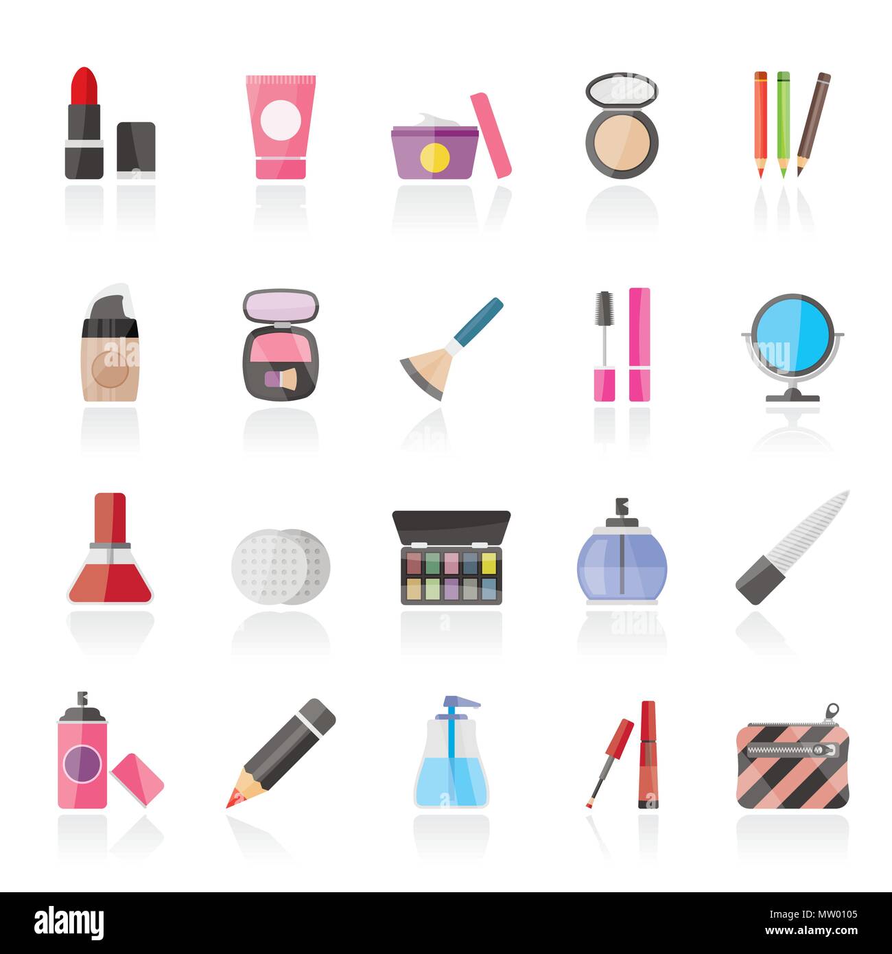 Maquillaje y cosméticos icons - set de íconos vectoriales Imagen Vector de  stock - Alamy