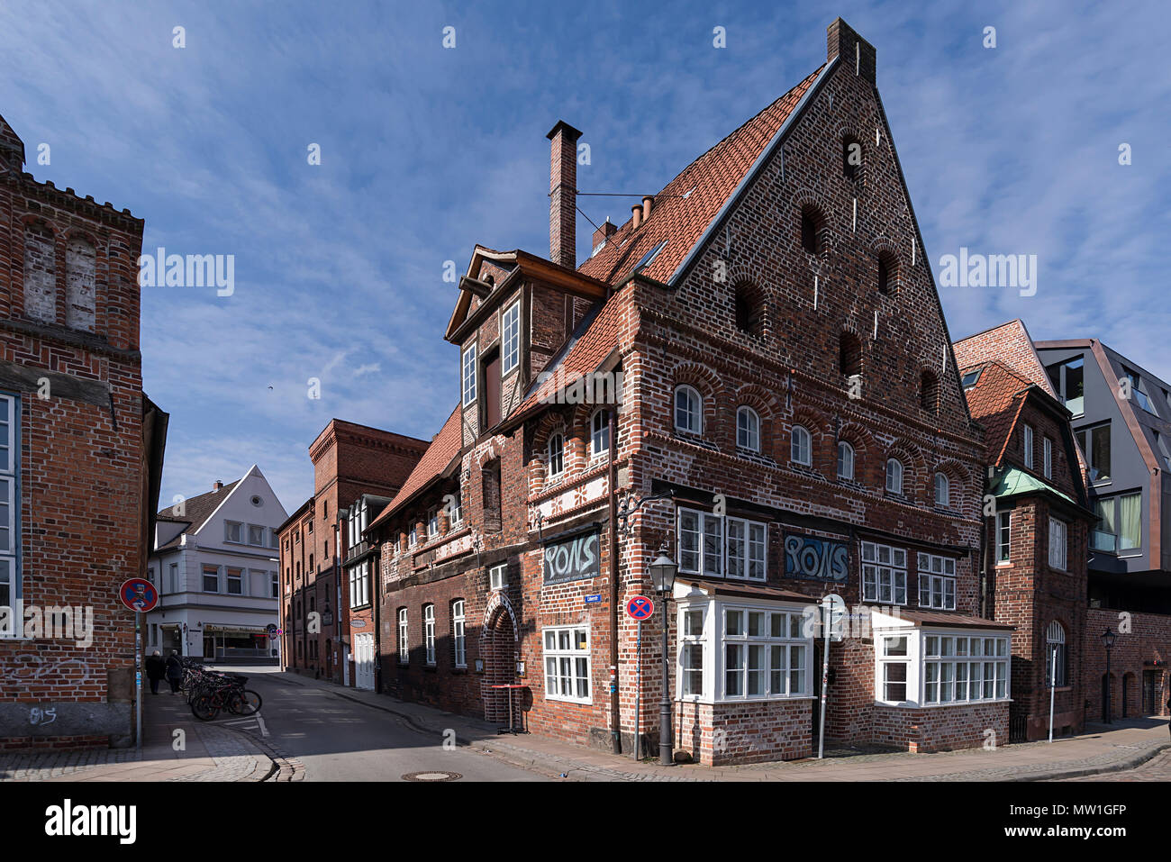 Pons, el pub más antiguo en Lüneburg alrededor de 1500, Lüneburg, Baja Sajonia, Alemania Foto de stock