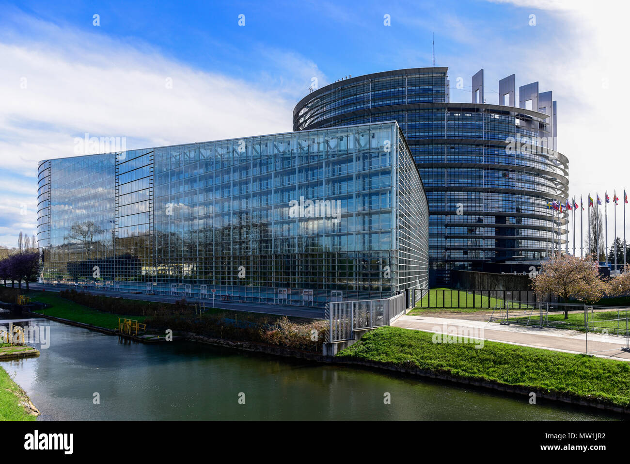 El Parlamento Europeo en Estrasburgo, Alsacia, Francia Foto de stock