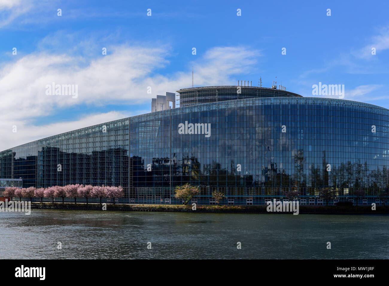 El Parlamento Europeo en Estrasburgo, Alsacia, Francia Foto de stock