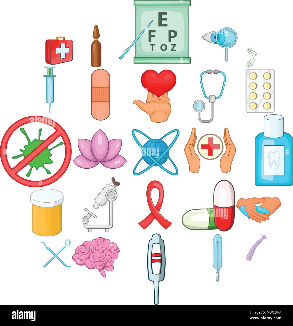 Iconos de la clínica, del estilo de dibujos animados Imagen Vector de stock  - Alamy