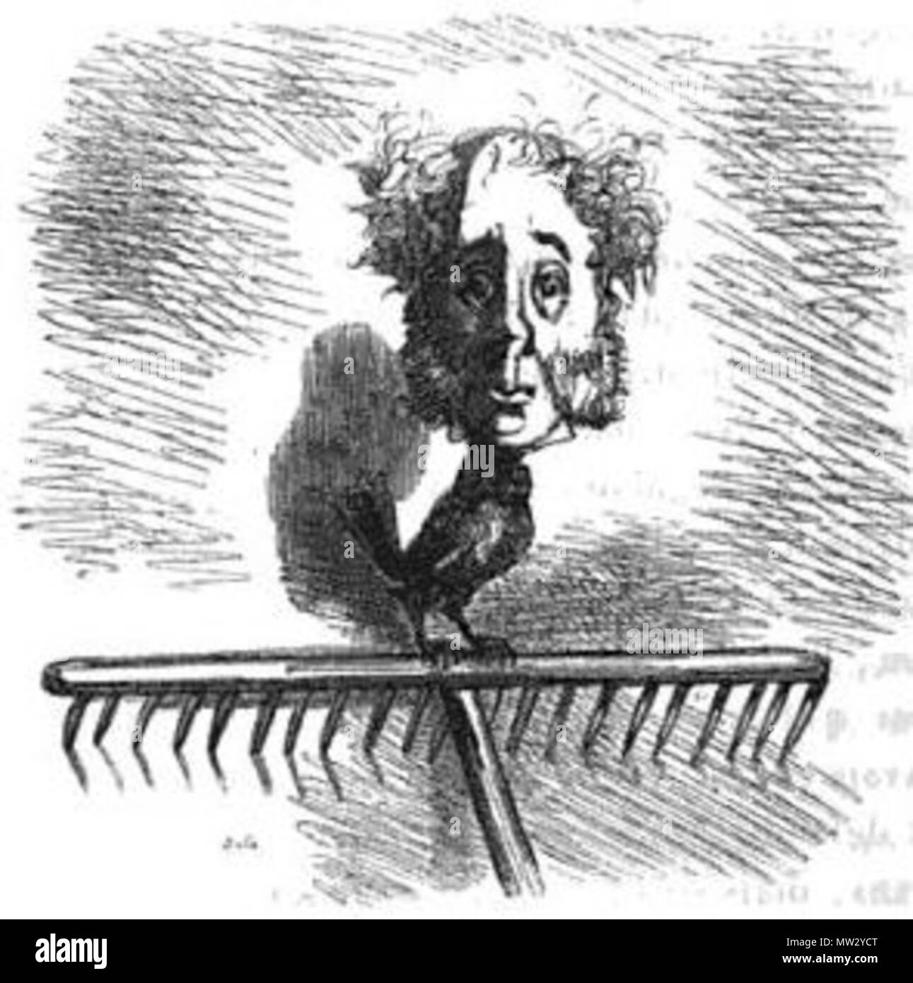 . Français : Caricatura de Sébastien Désiré Luneau constante (1800-1880), par Cham. 1850. Cham (Amédée de Noé) 382 Luneau par Cham Foto de stock