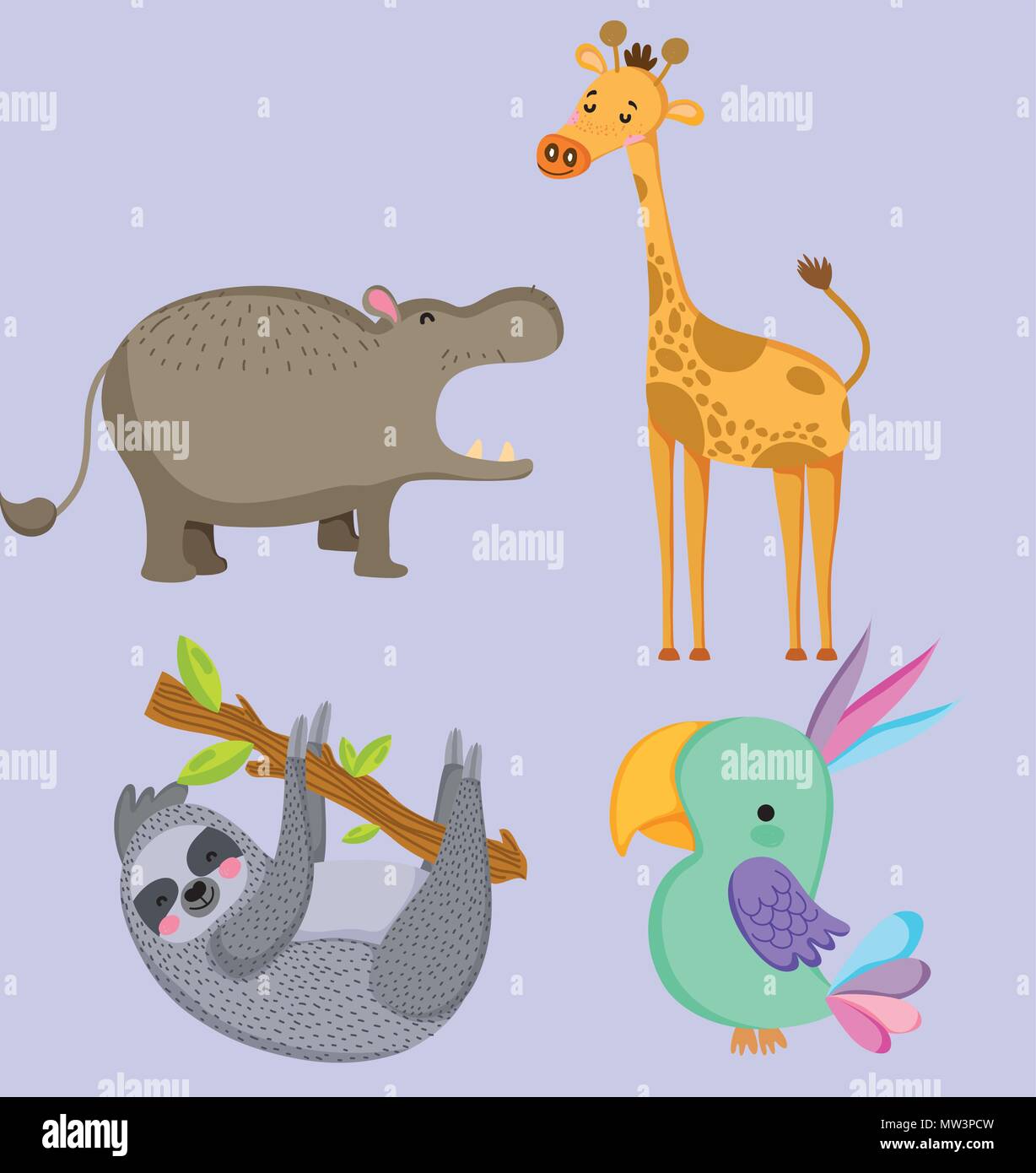 Cute animales silvestres Ilustración del Vector