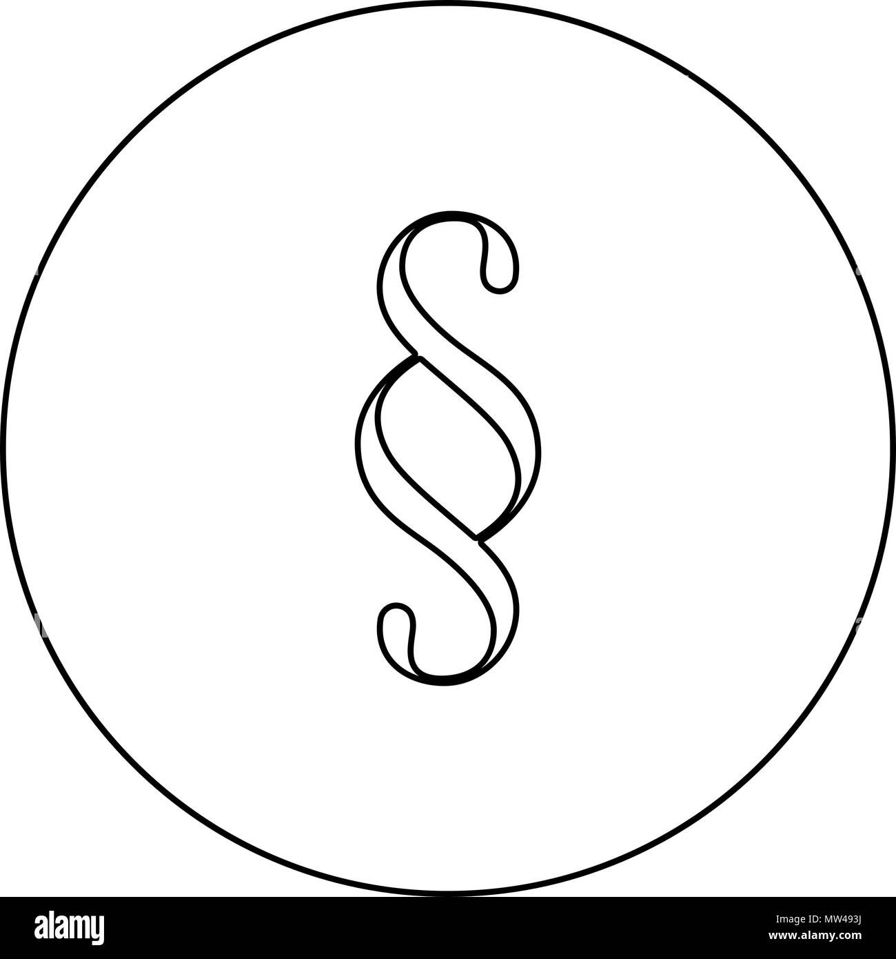 Símbolo de párrafo icono negro en círculo vector esquema I aislado Ilustración del Vector