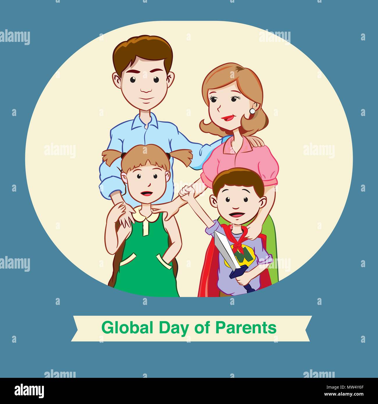 Día Mundial de padres de familia feliz, para la tarjeta de felicitación, carteles, sitio web banner. - Ilustración vectorial Ilustración del Vector