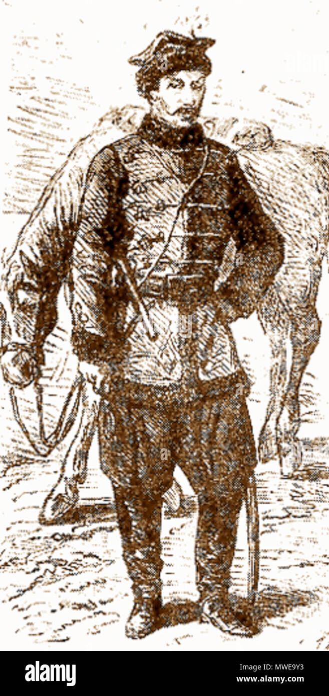 . In:Enero levantamiento Powstanie huzar Styczniowe - . 1863. copperplate de autor desconocido, autor de la foto 288 Huzar desconocido 1863 Foto de stock