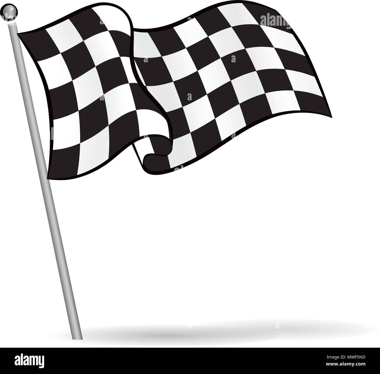 Ondeando la bandera a cuadros en blanco y negro con patrones de deportes de motor, elemento de ilustración vectorial Imagen Vector de - Alamy